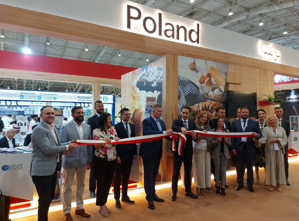 El stand polaco en Foodex Saudi 2023 en Riad, Reino de Arabia Saudí
