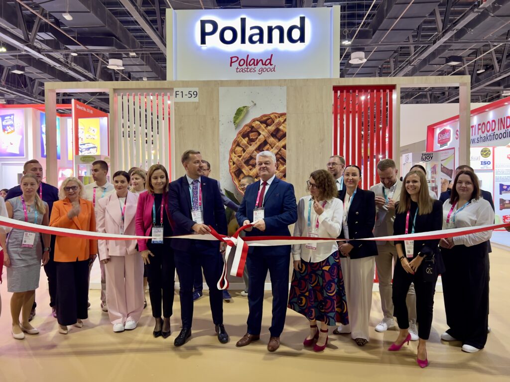 Polish national stand at the ISM Middle East 2024 confectionery fair in Dubai